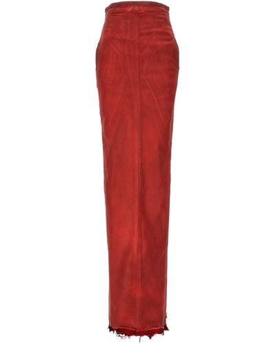 Rick Owens 'Dirt Pillar Long' Skirt - Red