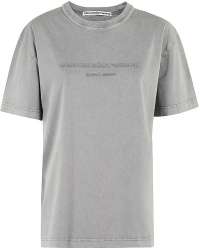 Alexander Wang Bicolor Acid Tee With Embossed Logo - Grey