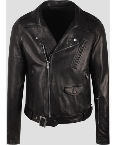 Rick Owens Lukes Stooges Leather Jacket - Black