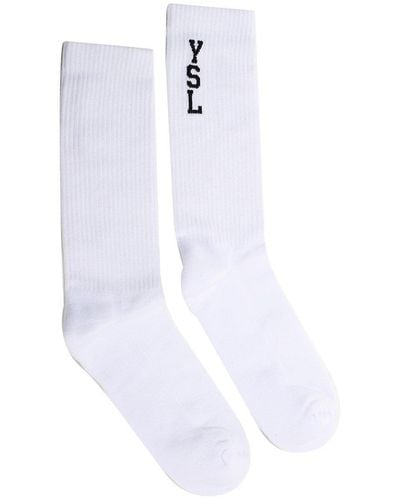 Saint Laurent Socks Cotton White