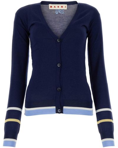 Marni Wool Blend Cardigan - Blue