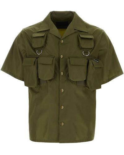 Prada Re-nylon Short-sleeve Shirt - Green