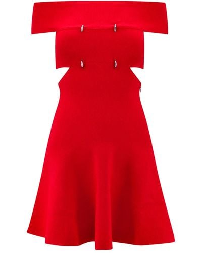 Alexander McQueen Short Sleeve Dresses - Red