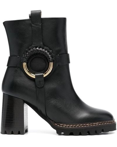 See By Chloé Hana 80mm Round-toe Boots - Black