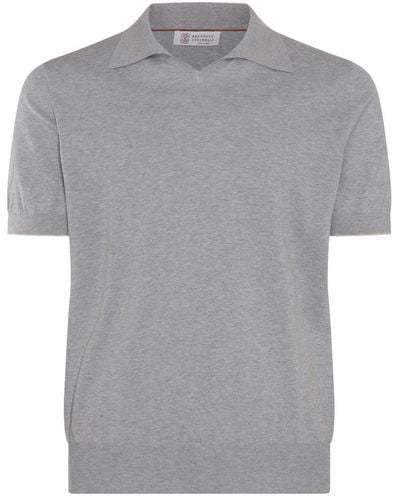 Brunello Cucinelli Cotton Polo Shirt - Gray