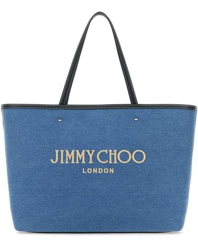 Jimmy Choo Denim Marli/S Shopping Bag - Blue