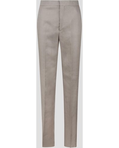 Tagliatore Linen Tailored Trousers - Grey