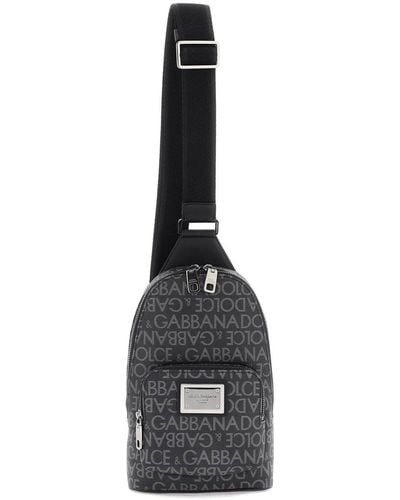 Dolce & Gabbana Logo Plaque Zipped Belt Bag - Black
