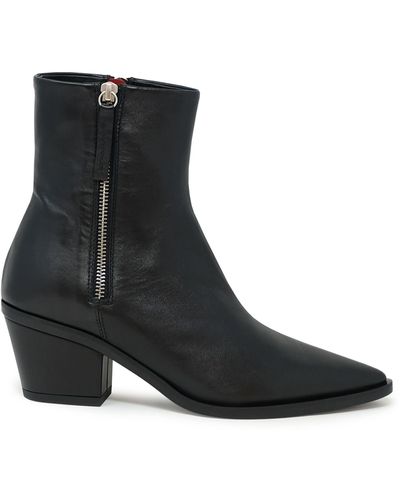 Halmanera Leather Baron Ankle Boots - Black