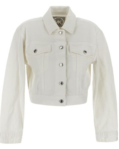 Michael Kors Crop Denim Jacket - White