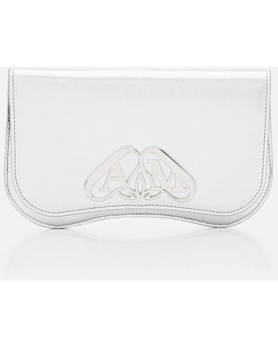 Alexander McQueen Seal Leather Phone Holder - White