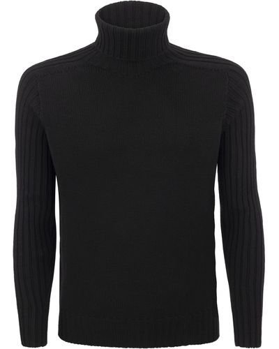 Tagliatore Wool Turtleneck Sweater - Black