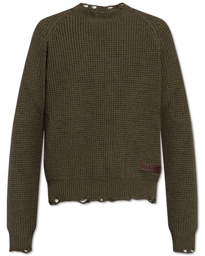 DSquared² Round Neck Sleeved Jumper - Green