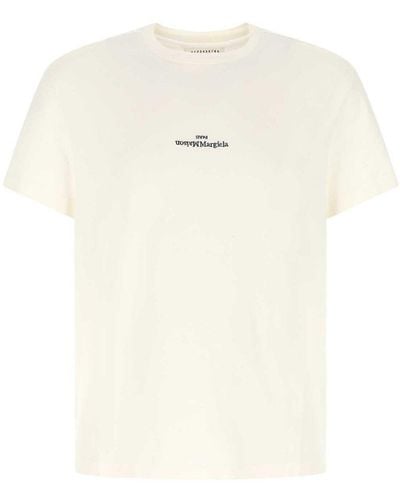 Maison Margiela Ivory Cotton T-shirt Uomo - White
