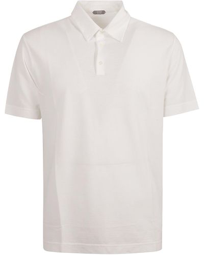 Zanone Regular Plain Polo Shirt - White