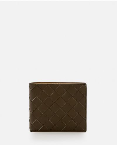 Bottega Veneta Bi-Fold Intreccio Wallet - Brown