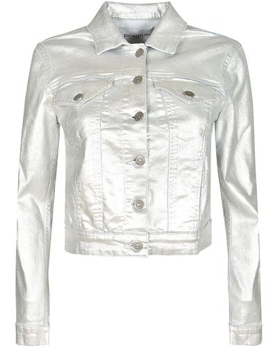 Dondup Metallic Cropped Jacket - White