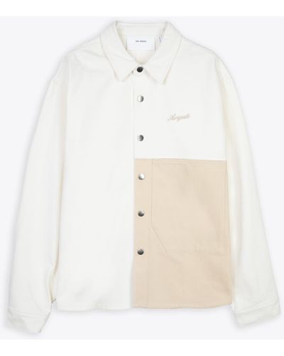 Axel Arigato Block Shirt Off White And Beige Colorblock Overshirt - Block Shirt