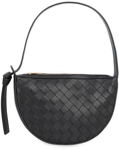 Bottega Veneta Knot Detail Mini Sunrise Shoulder Bag - Black