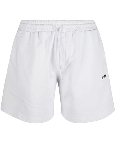 MSGM Logo Bermuda Shorts - White