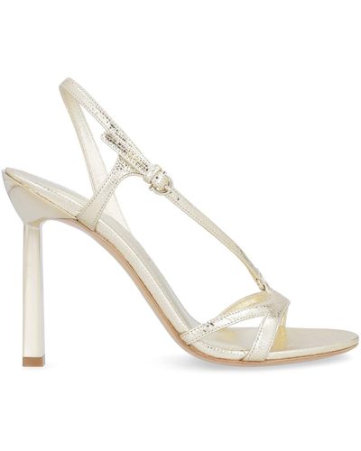 Ferragamo Jole Heeled Leather Sandals - White