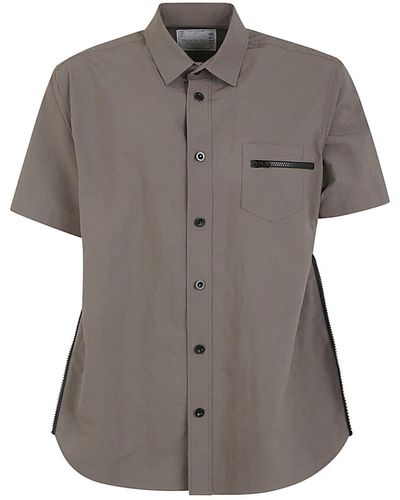 Sacai Matte Taffeta Shirt Clothing - Gray