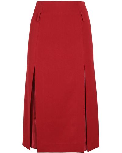 Victoria Beckham Double Layer Split Skirt - Red