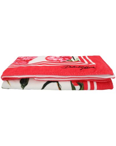 Dolce & Gabbana 'garofani' Beach Towel - Red