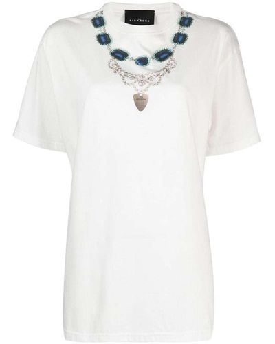 John Richmond T-shirt With "necklace" Decorative Print - White