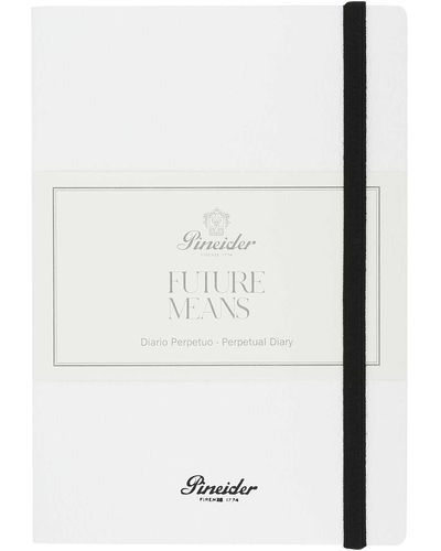 Pineider White Leather Future Means Diary