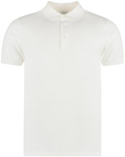 Aspesi Short Sleeve Cotton Polo Shirt - White