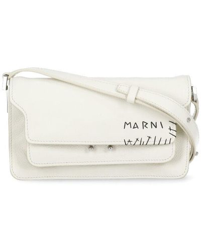 Marni Leather Shoulder Bag - White