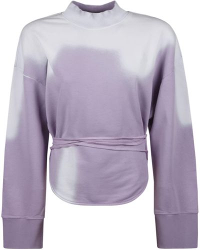 The Attico Tie-dye Tie-waist Sweatshirt - Purple