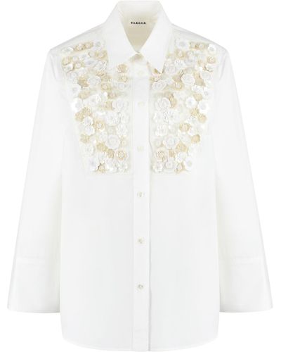 P.A.R.O.S.H. Embroidered Cotton Shirt - White