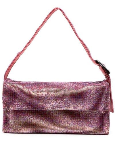 Benedetta Bruzziches Vitty La Grande Shoulder Bag With All-Over Crystal Embellishment - Purple