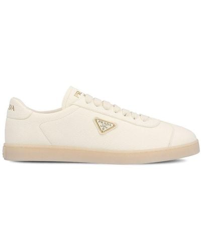 Prada Triangle Logo Plaque Low-top Sneakers - White