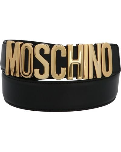Moschino Logo Plaque Belt - Black