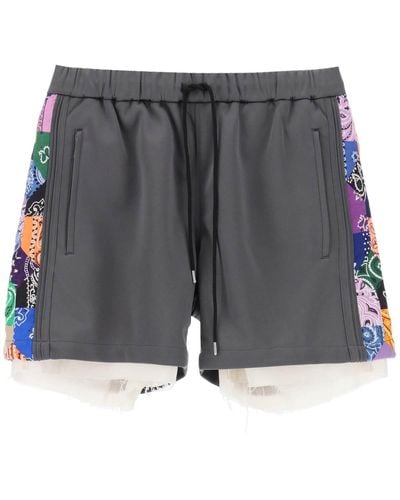 Children of the discordance Jersey Shorts With Bandana Bands - Grey