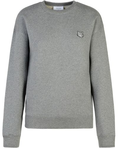 Maison Kitsuné Bold Fox Head Cotton Sweatshirt - Grey