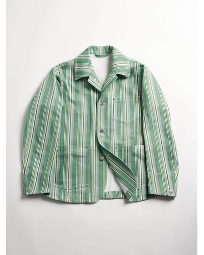 Doppiaa Aassalonne Striped Work Jacket - Green