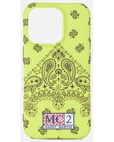 Mc2 Saint Barth Cover For Iphone 14 Pro With Bandanna Print - Green