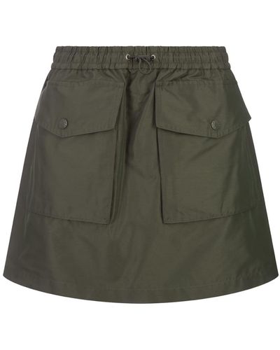 Moncler Sage Taffeta Twill Mini Skirt - Green