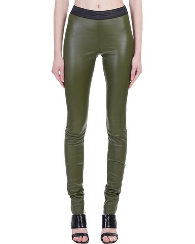 DROMe Trousers In Leather - Green