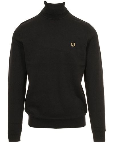 Fred Perry Roll Neck Sweater - Black