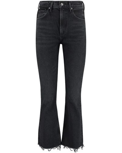 Citizens of Humanity Isola Cotton Cropped Trousers - Black
