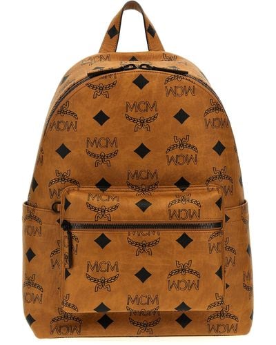 MCM Stark Medium Backpacks - Brown