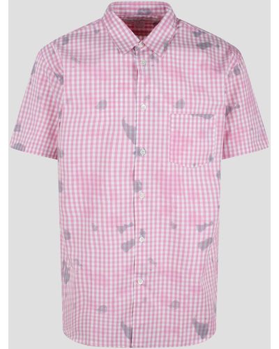 Comme des Garçons Checked Poplin Shirt - Pink