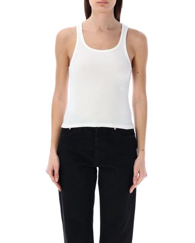 MM6 by Maison Martin Margiela Ribbed Tank Top - White
