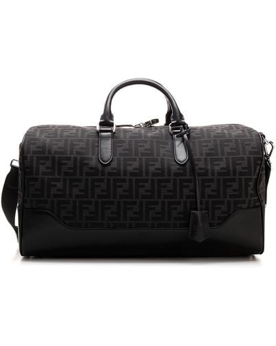 Fendi Travel Bag With All-Over Ff Monogram - Black