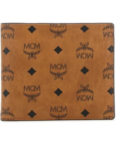 MCM Printed Canvas Wallet - Brown